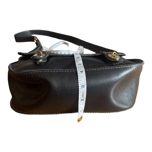 VTG Black Leather Fossil Turnlock Satchel - Picture 10 of 16